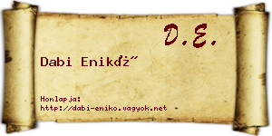 Dabi Enikő névjegykártya